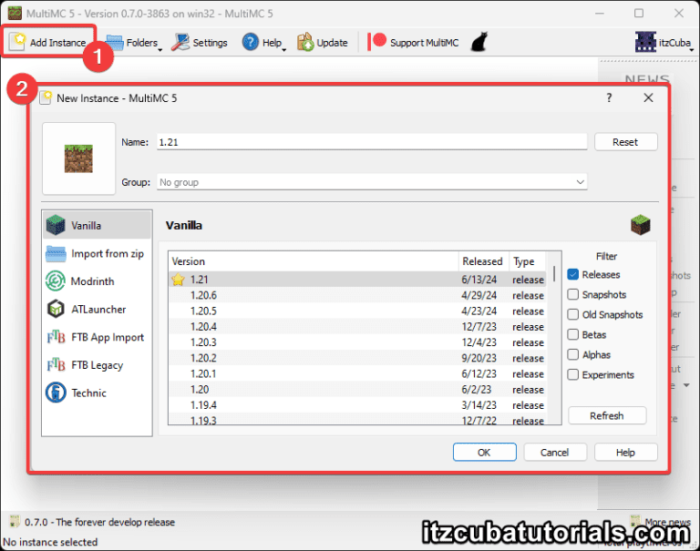 How to Install the MultiMC Launcher for Minecraft - itzCuba
